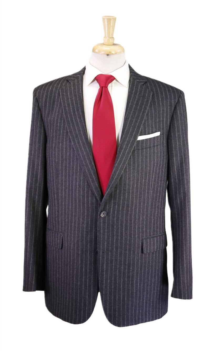 Brooks Brothers Recent Regent Gray Pinstripe Wool Fleece 2-Btn Suit 42L